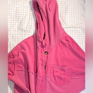 S Waffle sweatshirt with raw seams